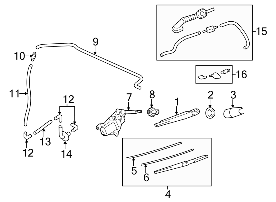 Diagram LIFT GATE. WIPER & WASHER COMPONENTS. for your 2018 Mazda MX-5 Miata   