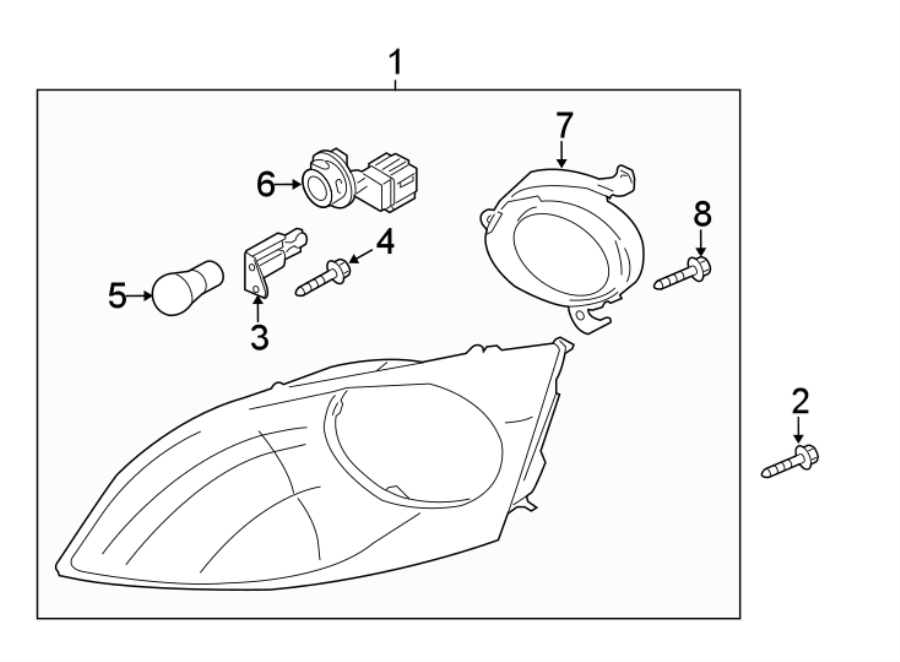 Diagram FRONT LAMPS. PARK & SIGNAL LAMPS. for your 2021 Mazda MX-5 Miata  Grand Touring Convertible 