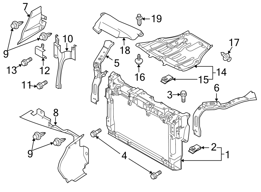 Diagram RADIATOR SUPPORT. for your 2001 Mazda MIATA  LS Convertible 