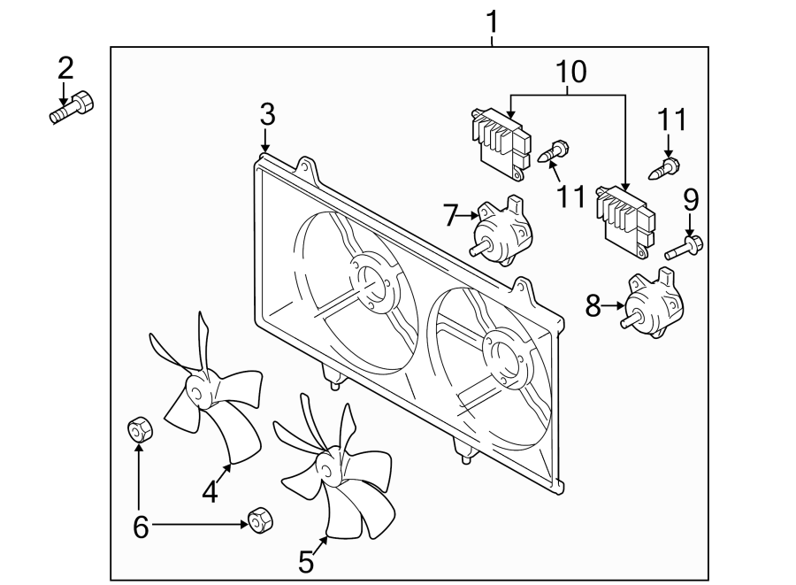 Diagram COOLING FAN. for your 1999 Mazda 626   