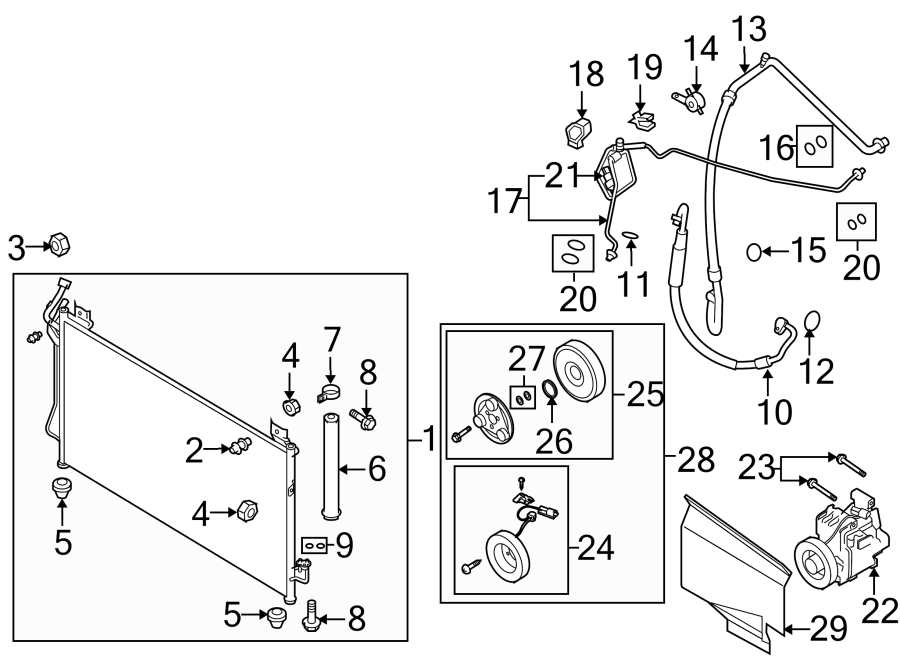 Diagram AIR CONDITIONER & HEATER. COMPRESSOR & LINES. for your 2018 Mazda MX-5 Miata  Club Convertible 