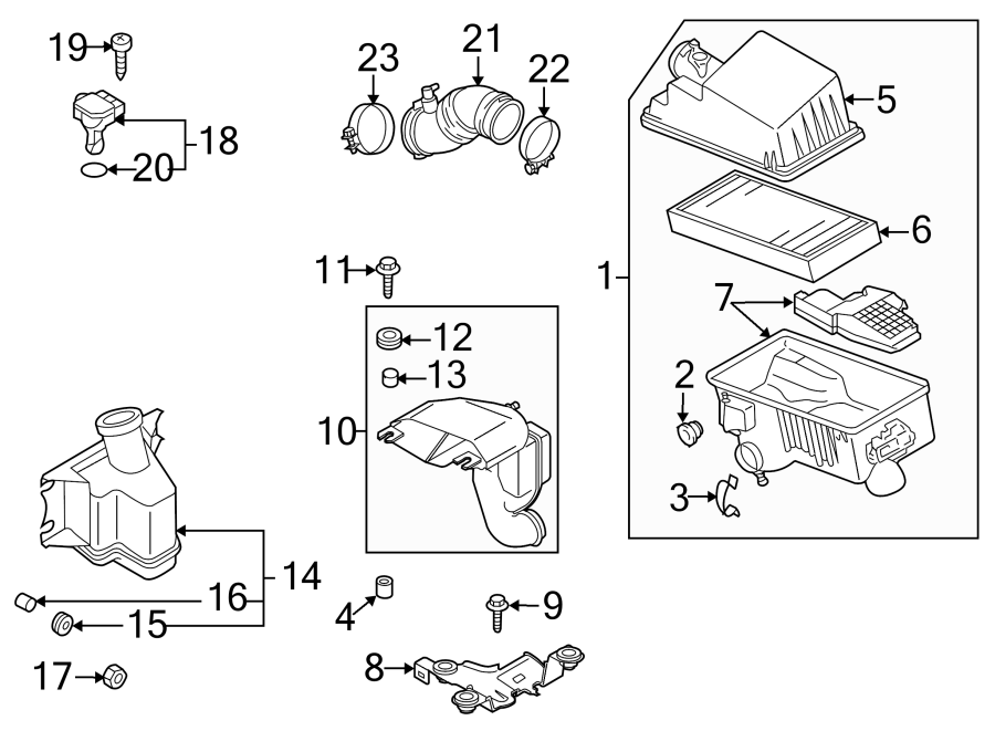 Diagram ENGINE / TRANSAXLE. AIR INTAKE. for your 2020 Mazda 6   