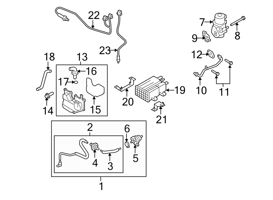 Diagram EMISSION SYSTEM. EMISSION COMPONENTS. for your 2015 Mazda MX-5 Miata  25th Anniversary Edition Convertible 