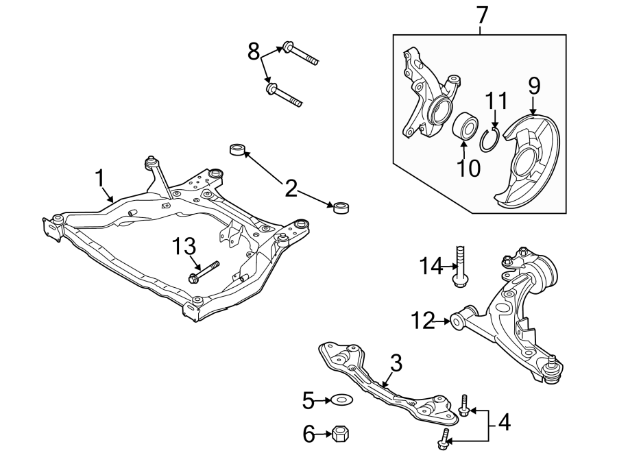 Diagram FRONT SUSPENSION. SUSPENSION COMPONENTS. for your 2021 Mazda CX-5  Carbon Edition Turbo Sport Utility 