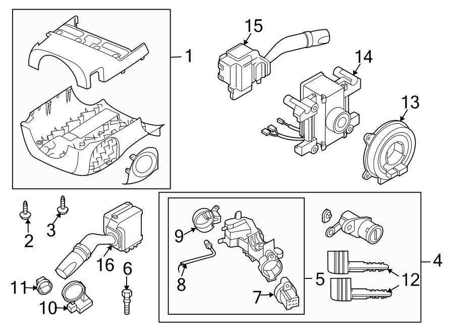 Diagram STEERING COLUMN. SHROUD. SWITCHES & LEVERS. for your 2021 Mazda MX-5 Miata  Club Convertible 