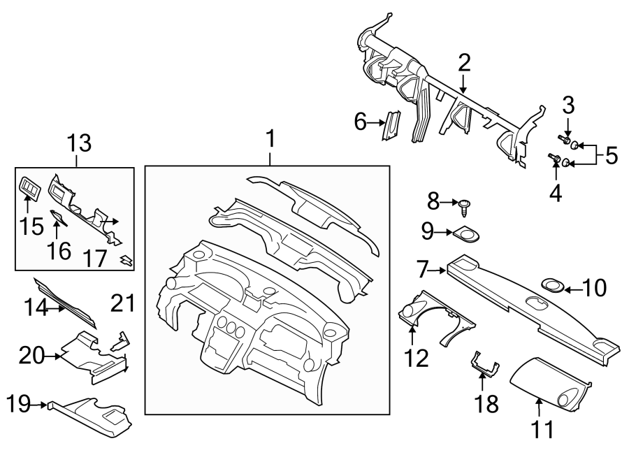 Diagram INSTRUMENT PANEL. for your 2008 Mazda MX-5 Miata   