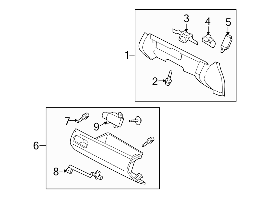 Diagram INSTRUMENT PANEL. GLOVE BOX. for your Mazda