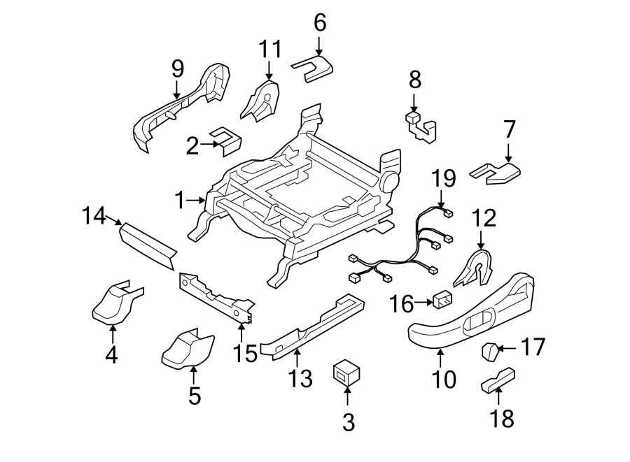 Diagram SEATS & TRACKS. TRACKS & COMPONENTS. for your 2022 Mazda CX-5 2.5L SKYACTIV A/T AWD 2.5 S Carbon Edition Sport Utility 