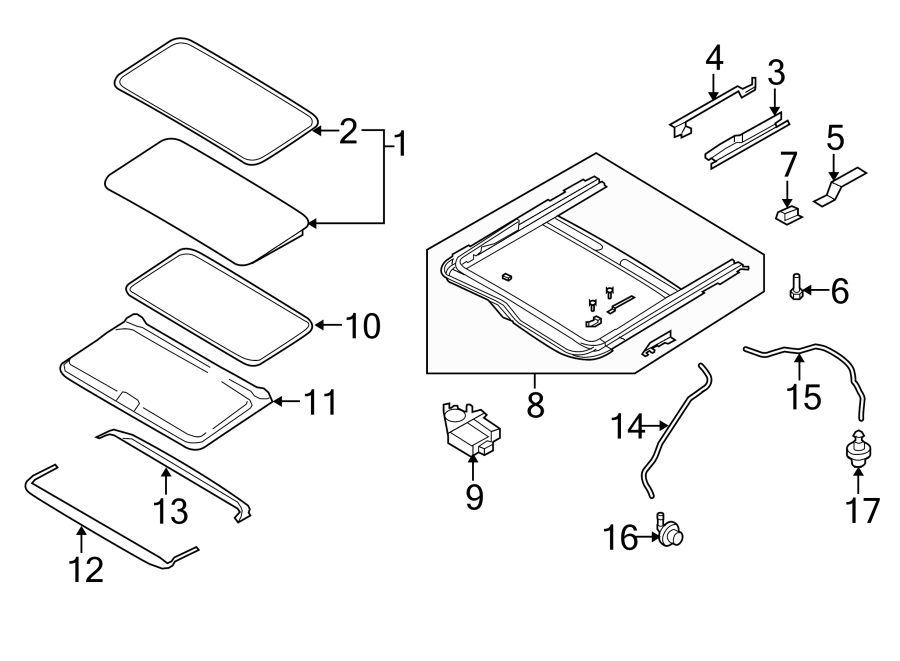 Diagram W/SUNROOF. for your 2006 Mazda MX-5 Miata  Grand Touring Convertible 