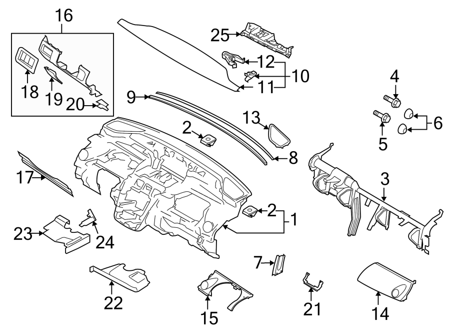 Diagram INSTRUMENT PANEL. for your Mazda CX-7  