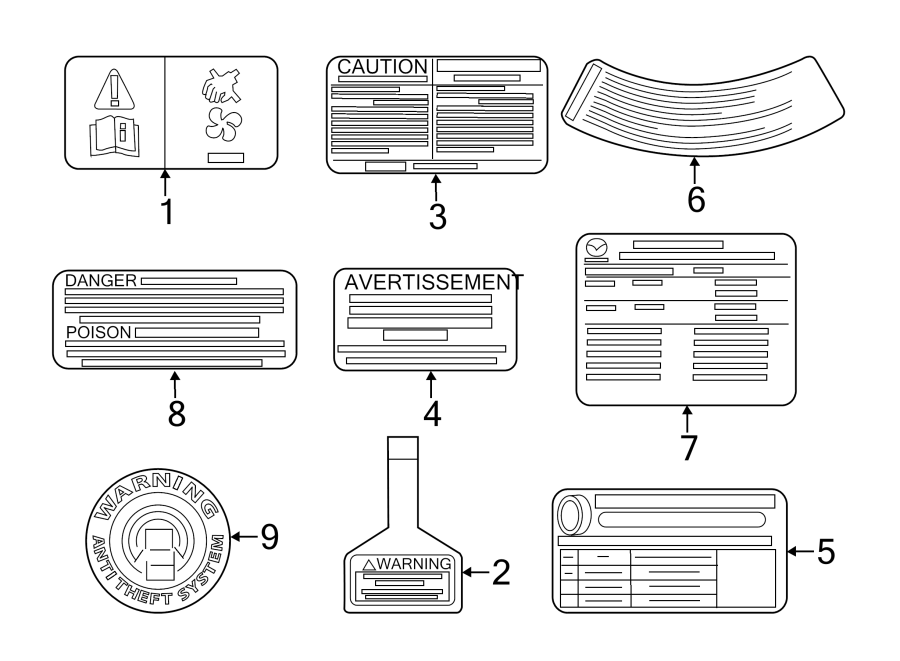 Diagram INFORMATION LABELS. for your Mazda CX-5  