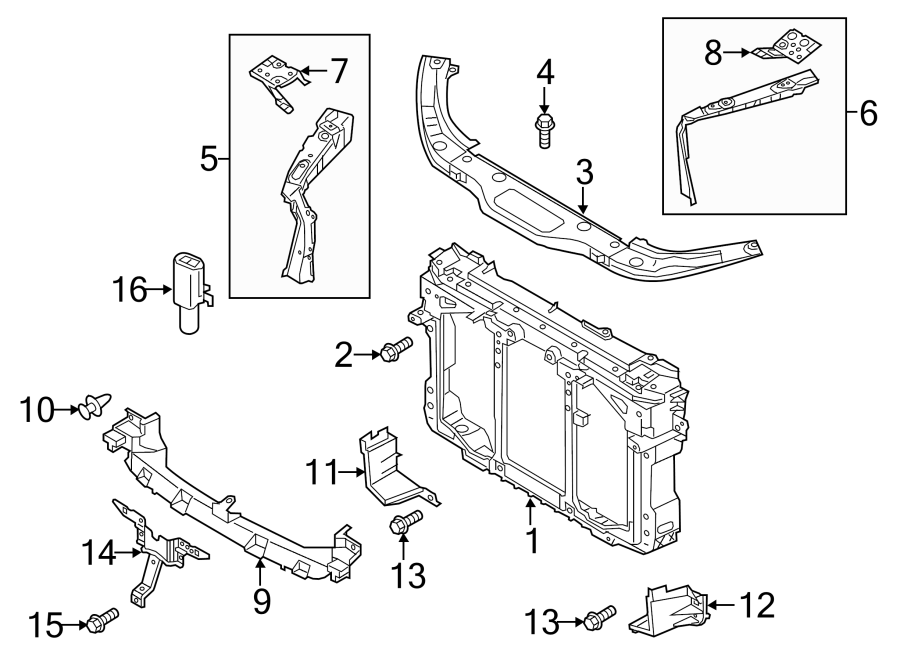 Diagram RADIATOR SUPPORT. for your 2006 Mazda MX-5 Miata   