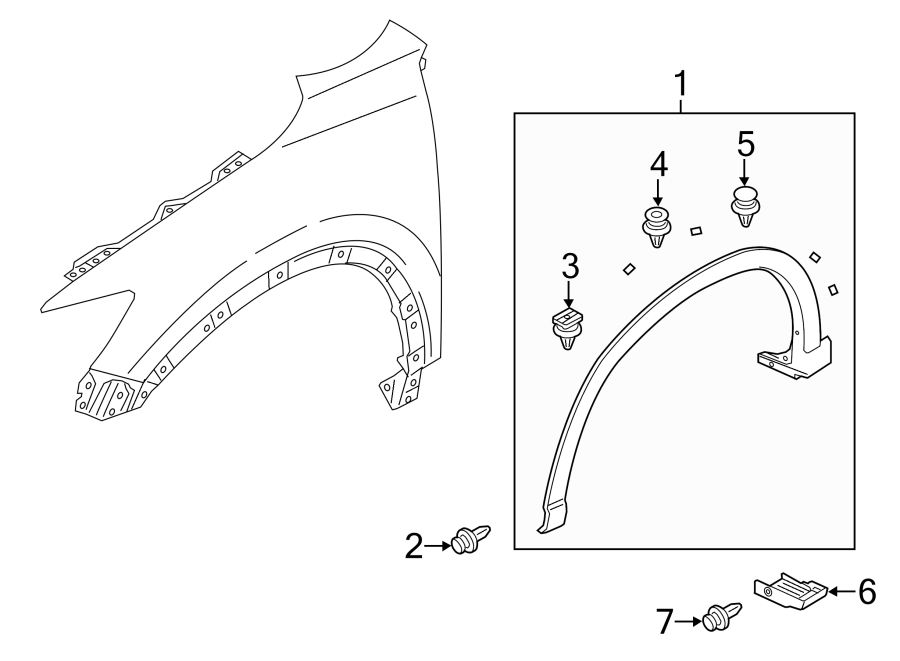 Diagram FENDER. EXTERIOR TRIM. for your 2016 Mazda CX-5  Touring Sport Utility 