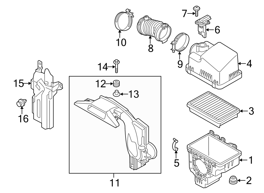 Diagram ENGINE / TRANSAXLE. AIR INTAKE. for your Mazda