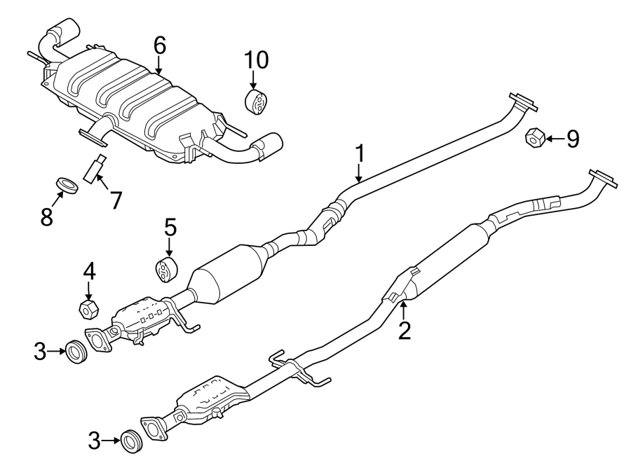 Diagram EXHAUST SYSTEM. EXHAUST COMPONENTS. for your Mazda