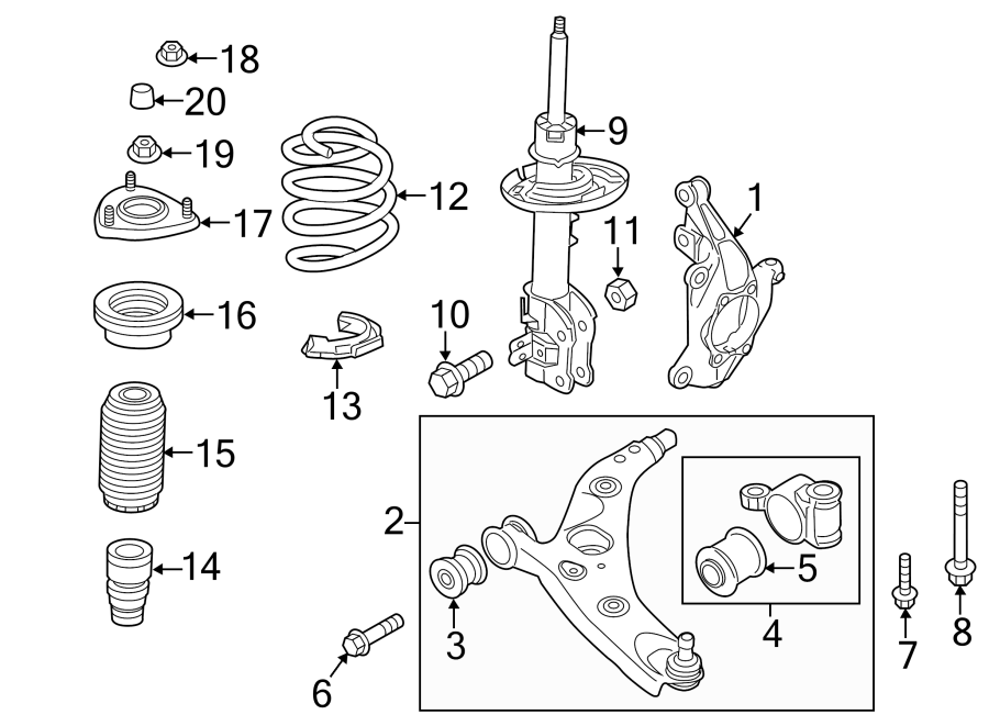 Diagram FRONT SUSPENSION. SUSPENSION COMPONENTS. for your 2017 Mazda CX-5 2.5L SKYACTIV A/T FWD Touring Sport Utility 