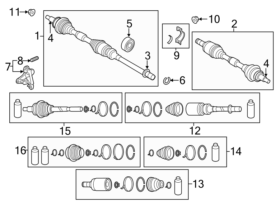 Diagram FRONT SUSPENSION. DRIVE AXLES. for your 2015 Mazda CX-5  Grand Touring Sport Utility 