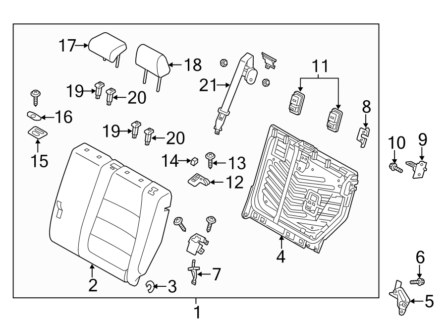 Diagram SEATS & TRACKS. SECOND ROW SEATS. for your Mazda