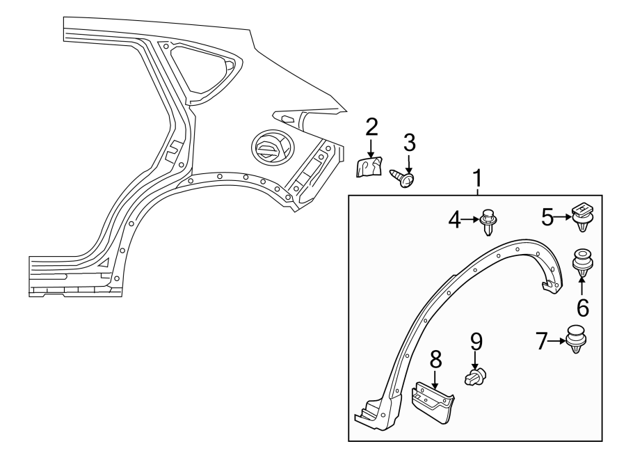 Diagram QUARTER PANEL. EXTERIOR TRIM. for your 2013 Mazda CX-5   