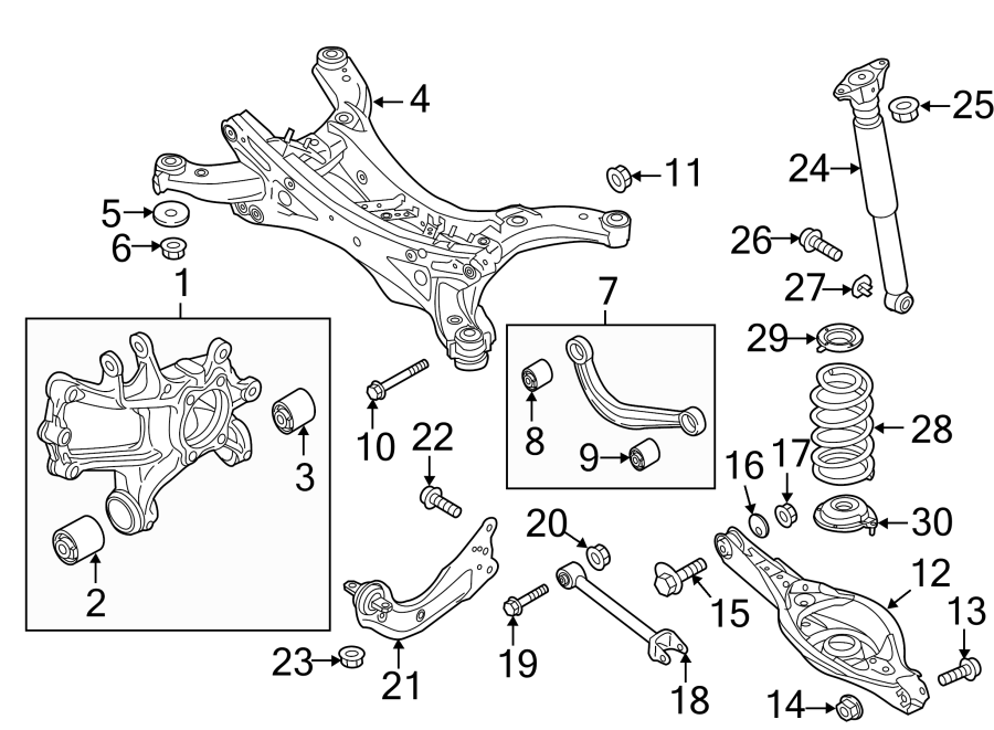 Diagram REAR SUSPENSION. SUSPENSION COMPONENTS. for your 2015 Mazda CX-5  Sport Sport Utility 