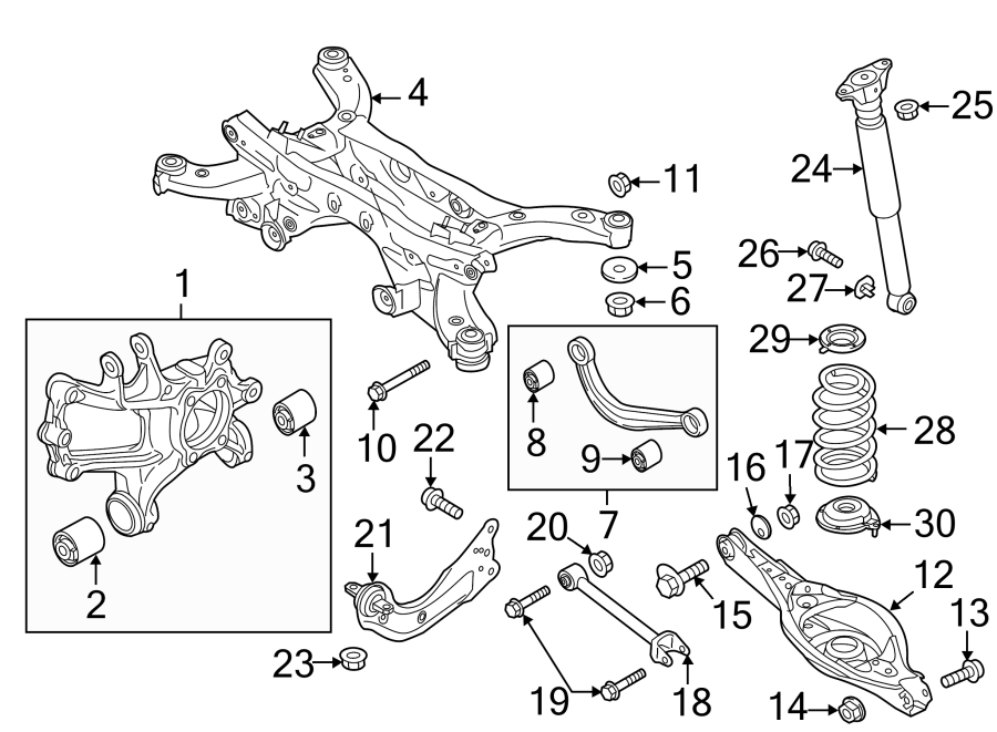 Diagram REAR SUSPENSION. SUSPENSION COMPONENTS. for your 2013 Mazda CX-5 2.0L SKYACTIV A/T AWD Touring Sport Utility 