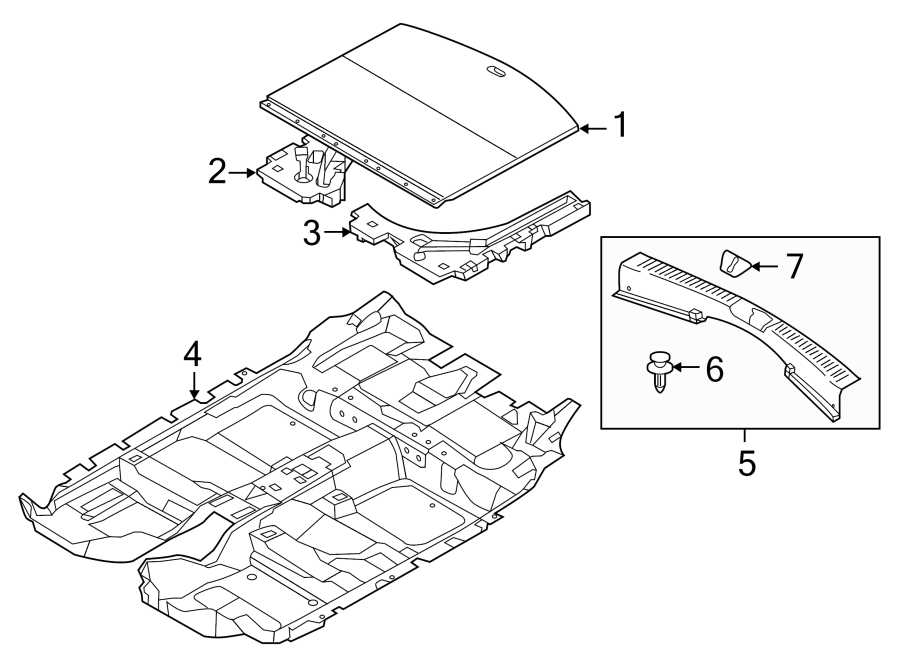 Diagram REAR BODY & FLOOR. INTERIOR TRIM. for your Mazda CX-5  