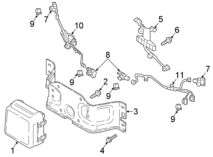 Diagram FRONT BUMPER & GRILLE. ELECTRICAL COMPONENTS. for your 2019 Mazda CX-5  Grand Touring Sport Utility 