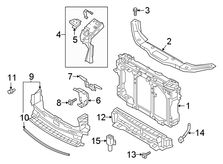 Diagram RADIATOR SUPPORT. for your Mazda