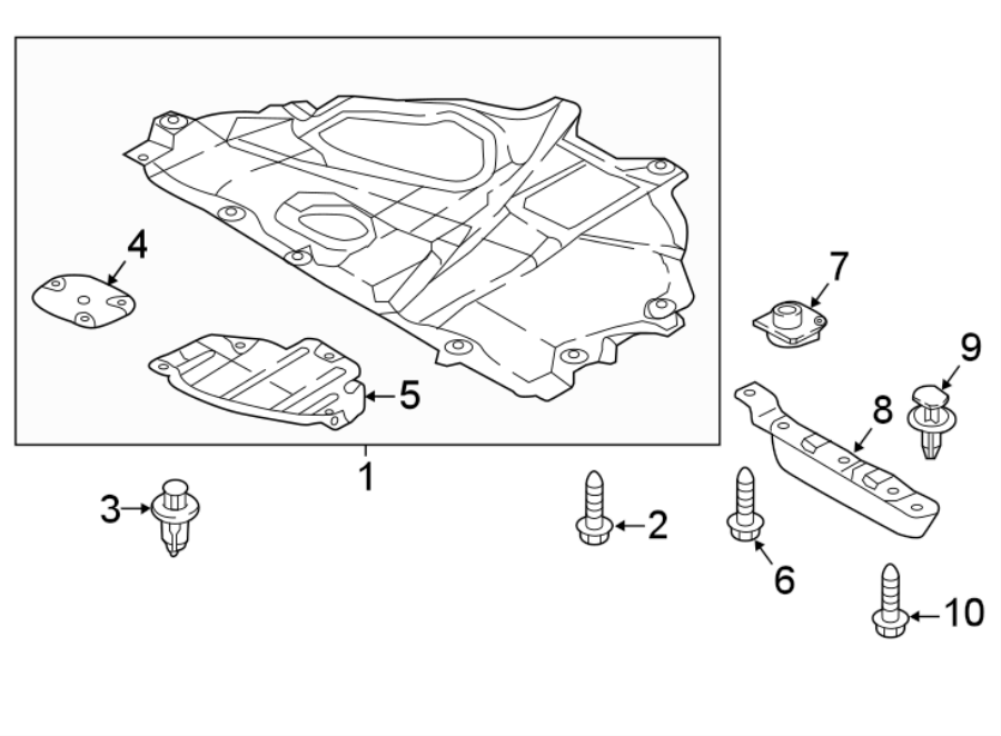 Diagram RADIATOR SUPPORT. SPLASH SHIELDS. for your 2024 Mazda CX-5   