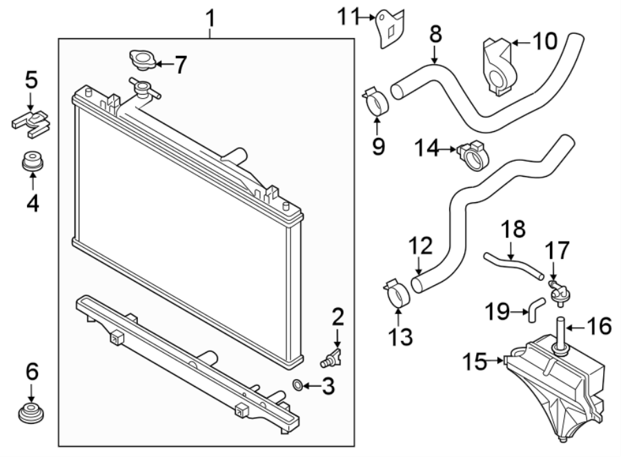 Diagram RADIATOR & COMPONENTS. for your 2022 Mazda CX-5   