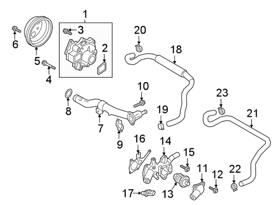 Diagram WATER PUMP. for your 2021 Mazda CX-5 2.5L SKYACTIV A/T AWD Grand Touring Sport Utility 