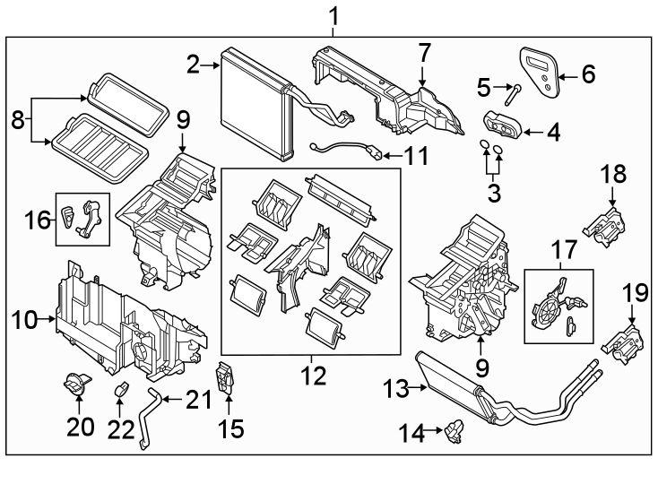 Diagram AIR CONDITIONER & HEATER. EVAPORATOR & HEATER COMPONENTS. for your 2019 Mazda MX-5 Miata   