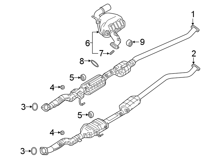 Diagram EXHAUST SYSTEM. EXHAUST COMPONENTS. for your 2019 Mazda CX-5   