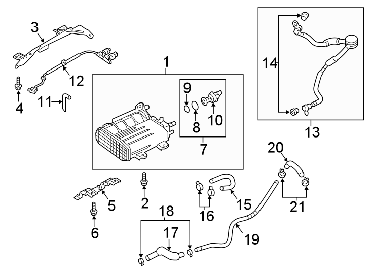 Diagram EMISSION SYSTEM. EMISSION COMPONENTS. for your 2021 Mazda CX-5  Signature Sport Utility 