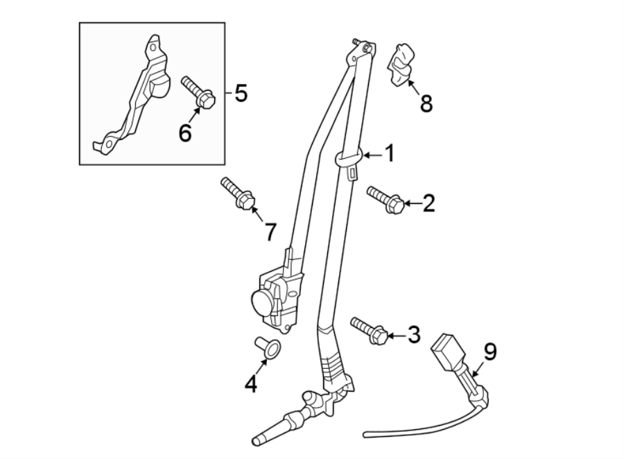 Diagram RESTRAINT SYSTEMS. FRONT SEAT BELTS. for your 2020 Mazda CX-5 2.5L SKYACTIV A/T AWD Grand Touring Sport Utility 