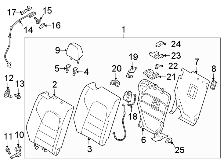 Diagram SEATS & TRACKS. REAR SEAT. for your 2018 Mazda CX-5 2.5L SKYACTIV A/T FWD Touring Sport Utility 