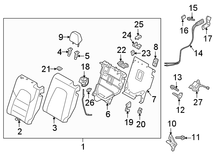 Diagram SEATS & TRACKS. REAR SEAT. for your 2013 Mazda