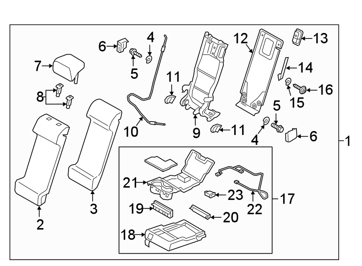 Diagram SEATS & TRACKS. REAR SEAT. for your 2021 Mazda CX-5   