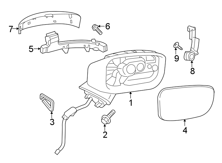 Diagram FRONT DOOR. OUTSIDE MIRRORS. for your 2021 Mazda MX-5 Miata  Club Convertible 