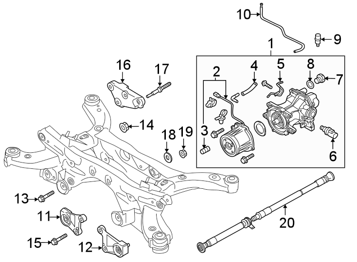 Diagram Rear suspension. Axle & differential. for your 2017 Mazda CX-5  Sport Sport Utility 