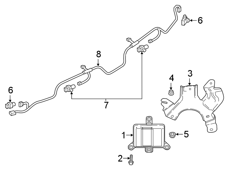 Diagram Rear bumper. Electrical components. for your 2023 Mazda CX-5   