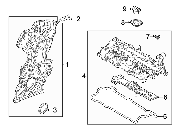 Diagram ENGINE / TRANSAXLE. VALVE & TIMING COVERS. for your 1995 Mazda Protege   