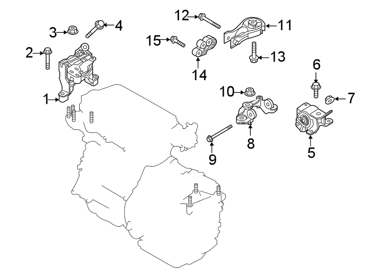 Diagram ENGINE / TRANSAXLE. ENGINE & TRANS MOUNTING. for your 2015 Mazda CX-5   