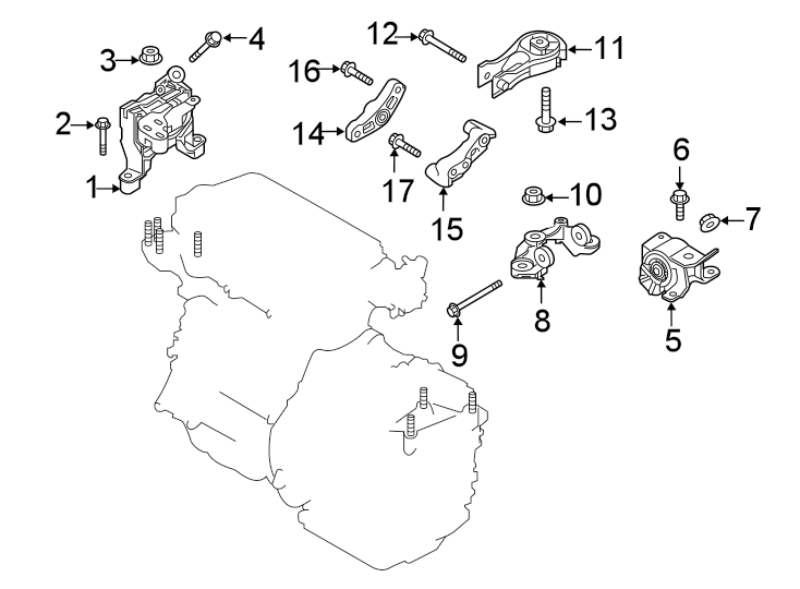 Diagram ENGINE / TRANSAXLE. ENGINE & TRANS MOUNTING. for your 2021 Mazda CX-5 2.5L SKYACTIV A/T FWD Carbon Edition Sport Utility 