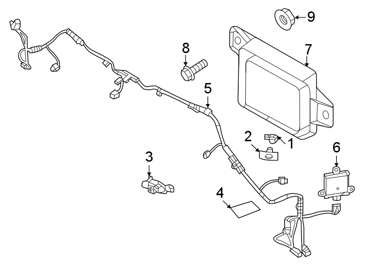 Diagram Front bumper & grille. Electrical components. for your Mazda