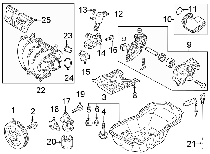 Diagram Engine / transaxle. Engine parts. for your Mazda