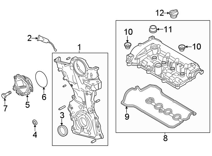 Diagram Engine / transaxle. Valve & timing covers. for your 2019 Mazda CX-5  Signature Sport Utility 