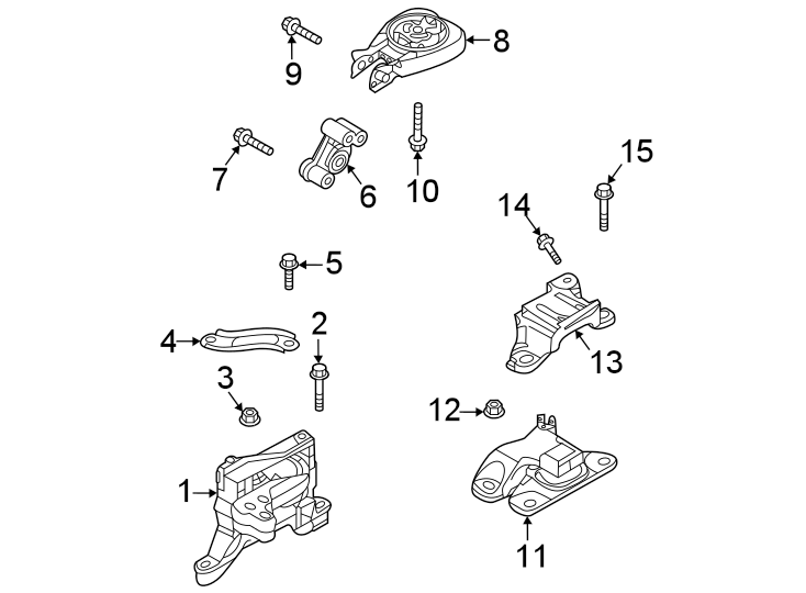 Diagram Engine / transaxle. Engine & TRANS mounting. for your 2023 Mazda CX-5  2.5 S Carbon Edition Sport Utility 