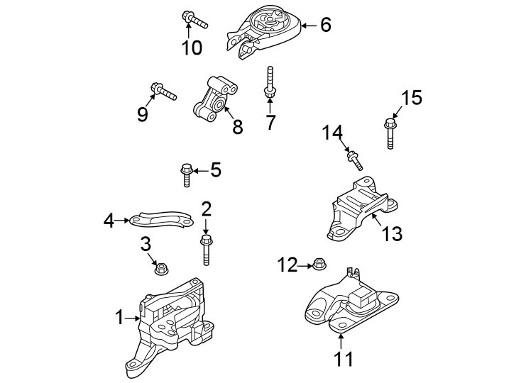 Diagram Engine / transaxle. Engine & TRANS mounting. for your 2009 Mazda CX-7   