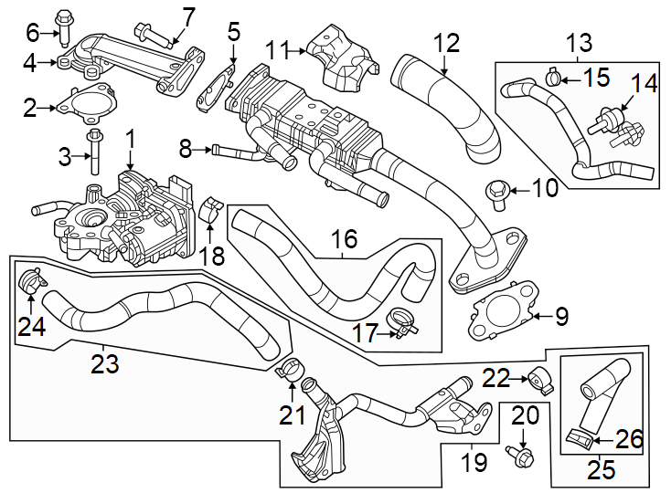 Diagram Emission system. Egr system. for your 2022 Mazda CX-5  2.5 S Carbon Edition Sport Utility 